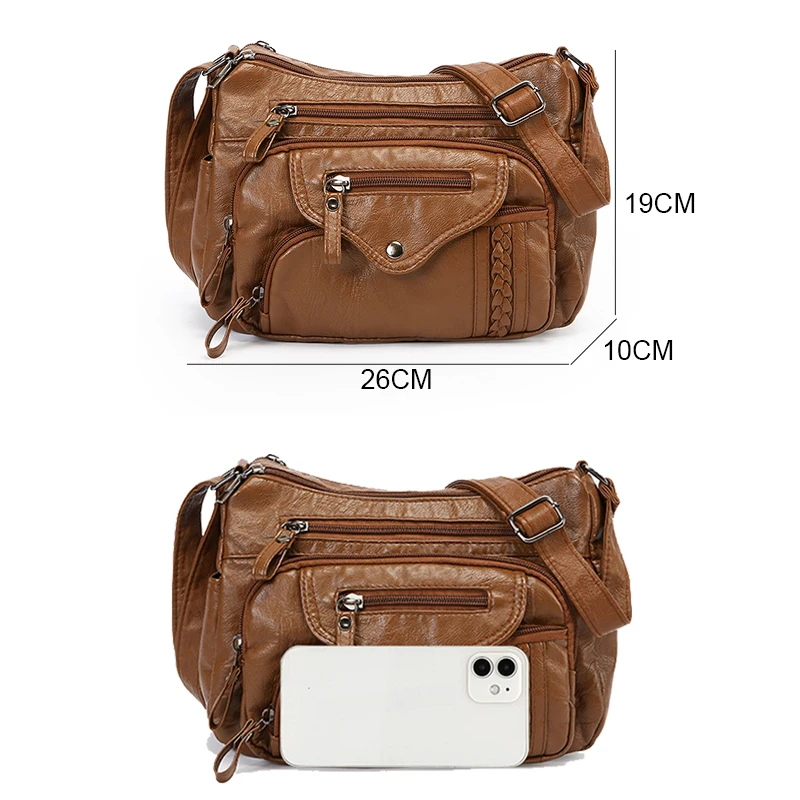 Borsa in pelle di alta qualità per donna Borsa a tracolla con tracolla di design casual di lusso da donna Borsa e borsetta Bolsas da lavoro femminile - immagine 4