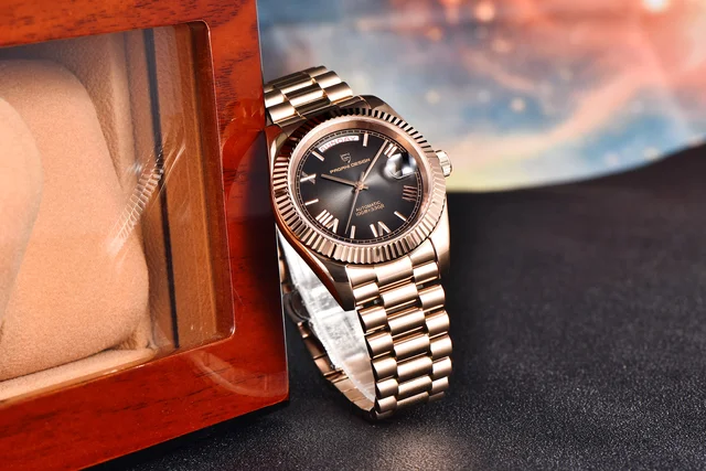 トノー型　ティファニーブルー文字盤　ローズゴールド　Pagani Design トノー型 ティファニーブルー文字盤 ローズゴールド Pagani