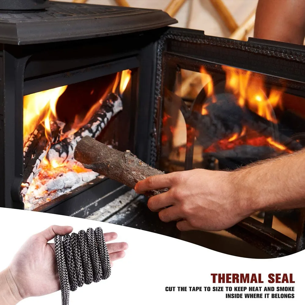 9mm Black Gasket Cord Stove Door Fireplace Cord 3meters Fiberglass High  Temperature Woodburner Sealing Rope Replacement - AliExpress