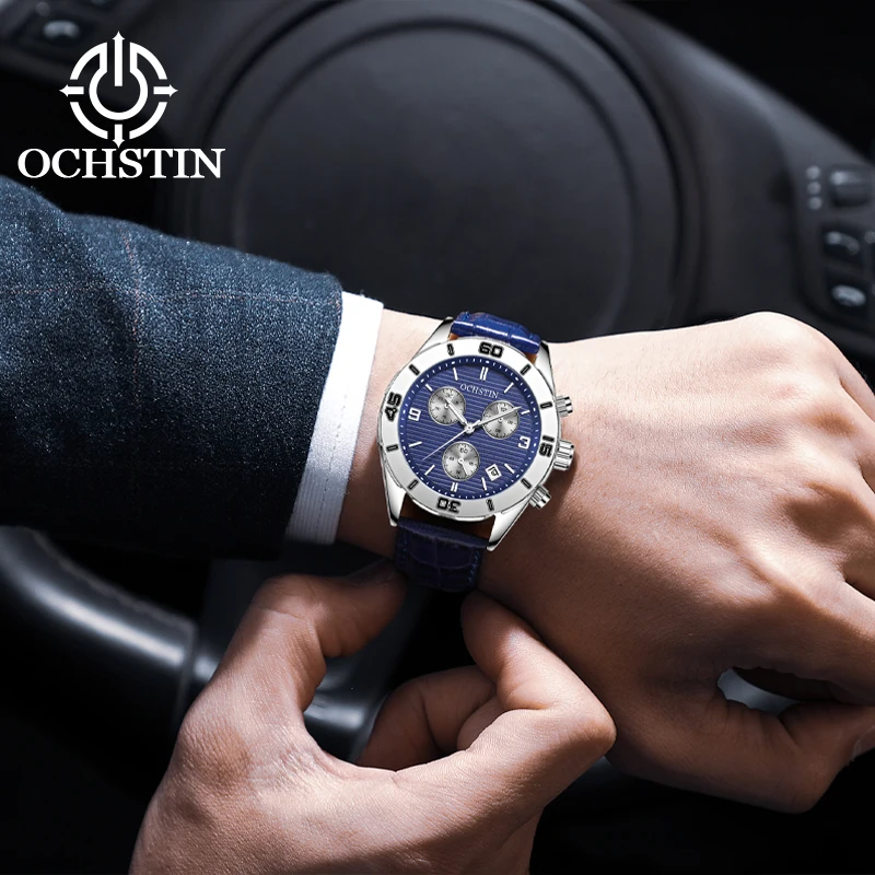 OCHSTIN Hot Model 2024 Mariner Series Atmospheric Fashion Waterproof Watch Multifunction Quartz Movement Men's Quartz Watch