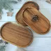 2 Pcs Acacia Solid Wood Tray Decorative Storage Container Food Wooden Pallets Confectionery Plate Dumpling Bread Bowl 5