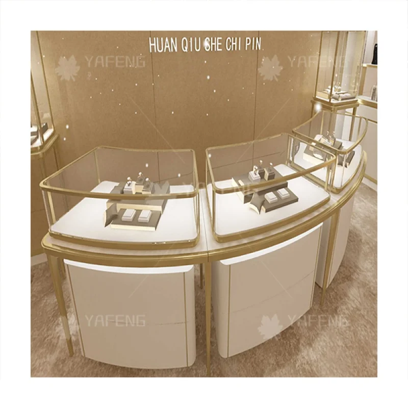 

Custom. Custom Made Fashion wooden wall glass cabinet jewelry display gold silver accessories with LED lighting jewellery s