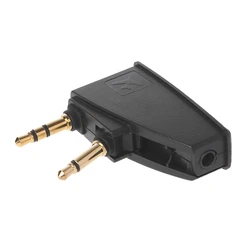 Universal Airline Travel Headphone Plug Adapter Converter (Black)