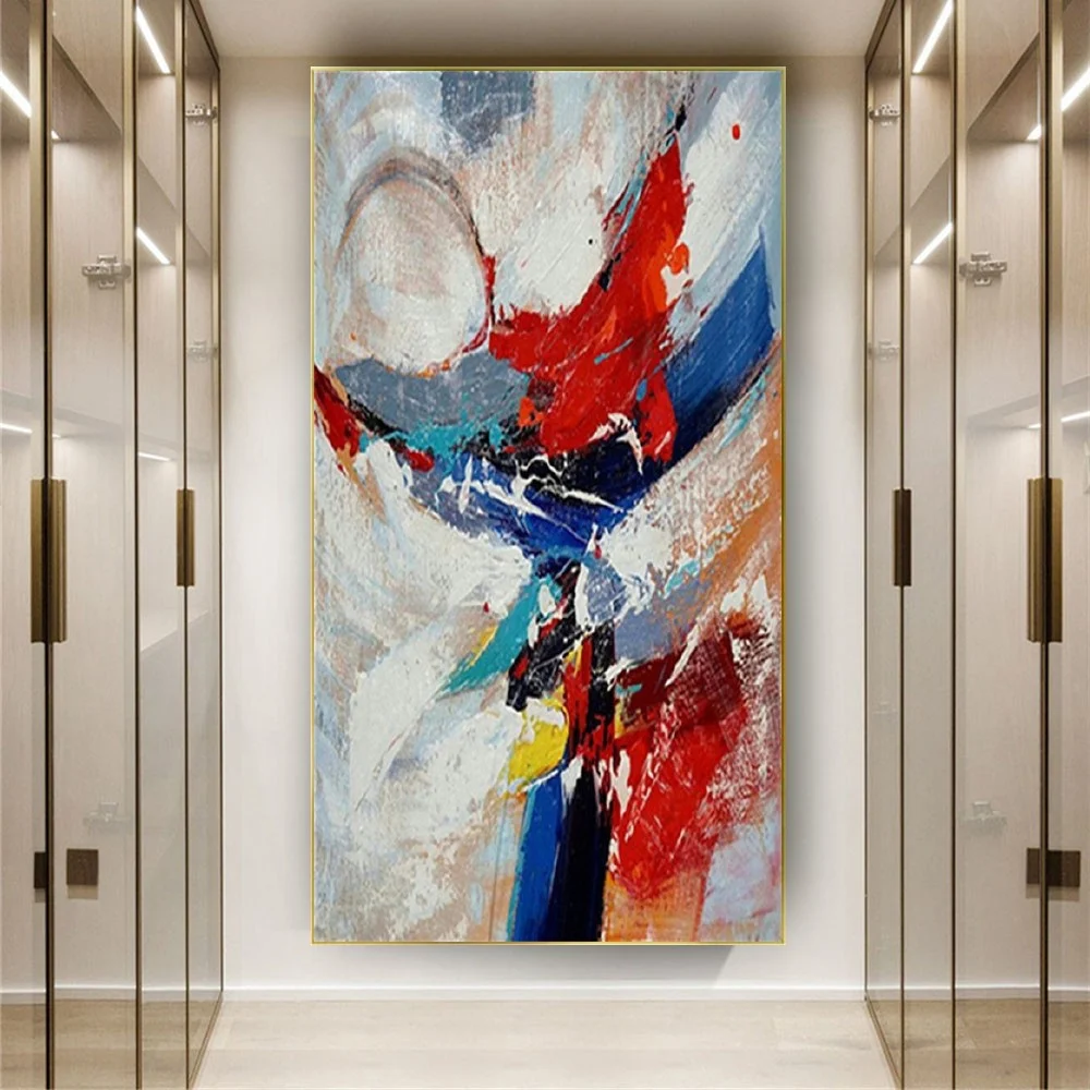 

Modern Wall Art Picture Abstract Canvas Poster Colorful Line Textured Cheap Artwork Handmade Oil Painting Decor Live Room Mural