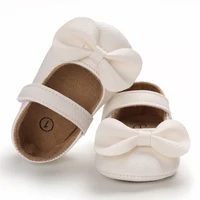 Baby Spring and Autumn Cute Bow Upper PU Soft Rubber Bottom Anti slip Princess Shoes Newborn Casual Walking Shoes 0-18M 4