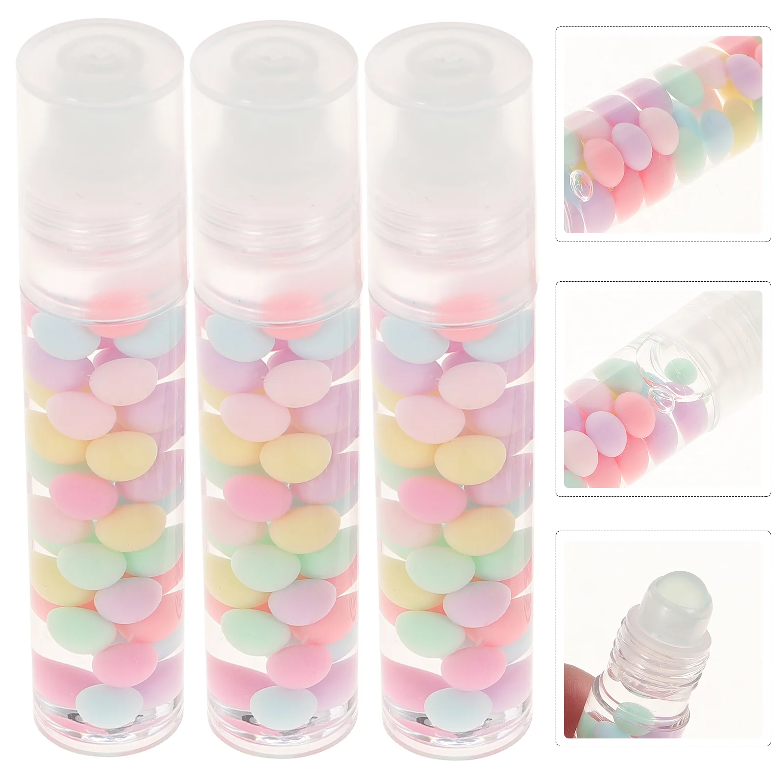 

3 Pcs Colorless Colorful Ball Lip Gloss Girl Hydrating Balm Plastic Lips