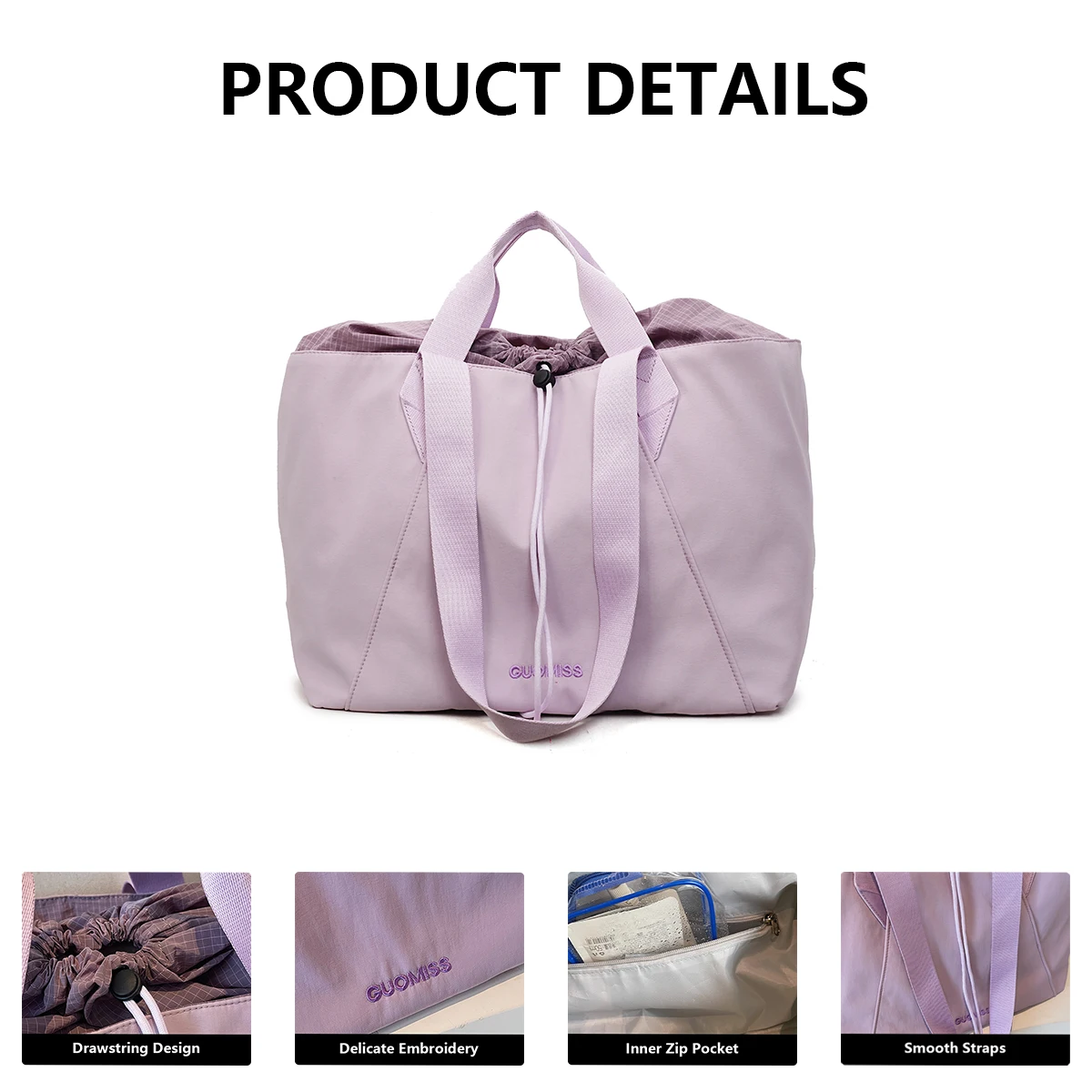 Simple and Versatile Drawstring Tote Bag for Women, Large Capacity Handbag, Crossbody Commuter Bag with Inner Lining, New Niche Shoulder Bag for Students Attending Classes