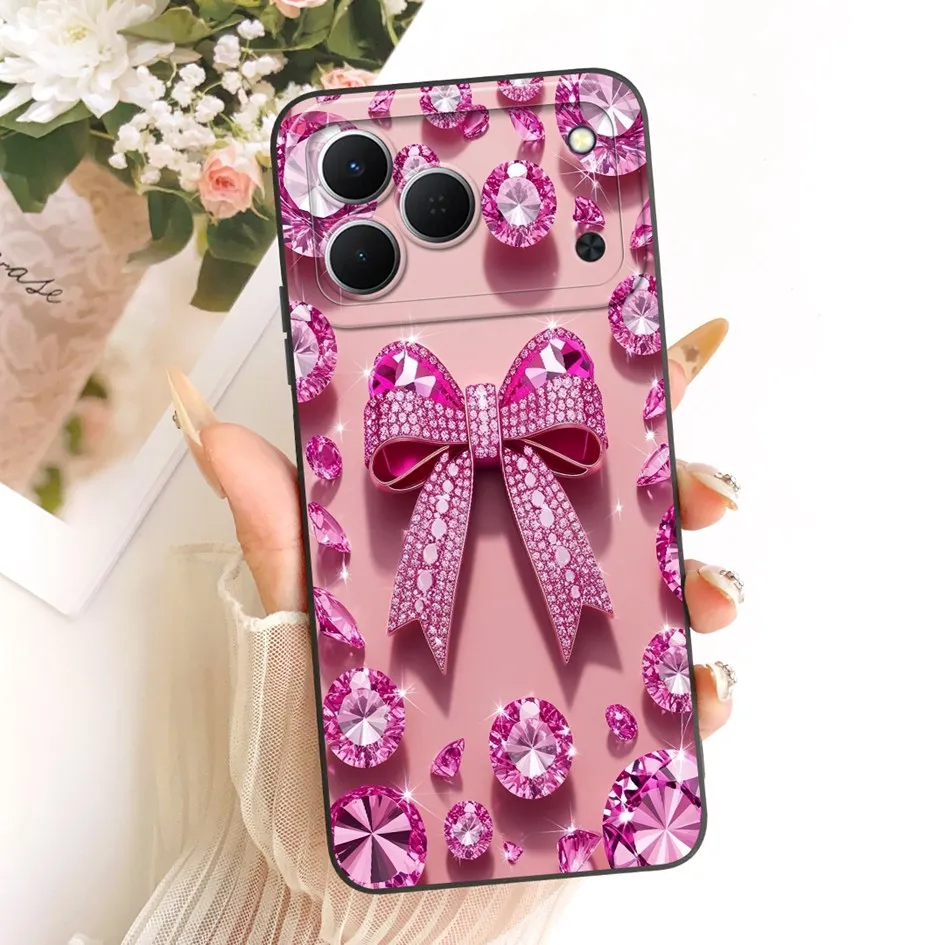 Cute Cartoon Cat Painted Soft Silicone Phone Case Cover