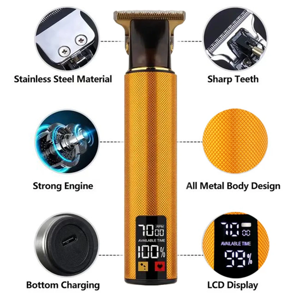 hair clipper hair trimmer Large-screen Power Display T9 Retro Original Suit Machine Large-capacity Battery Super Long Battery Life Barber Clipper Hair