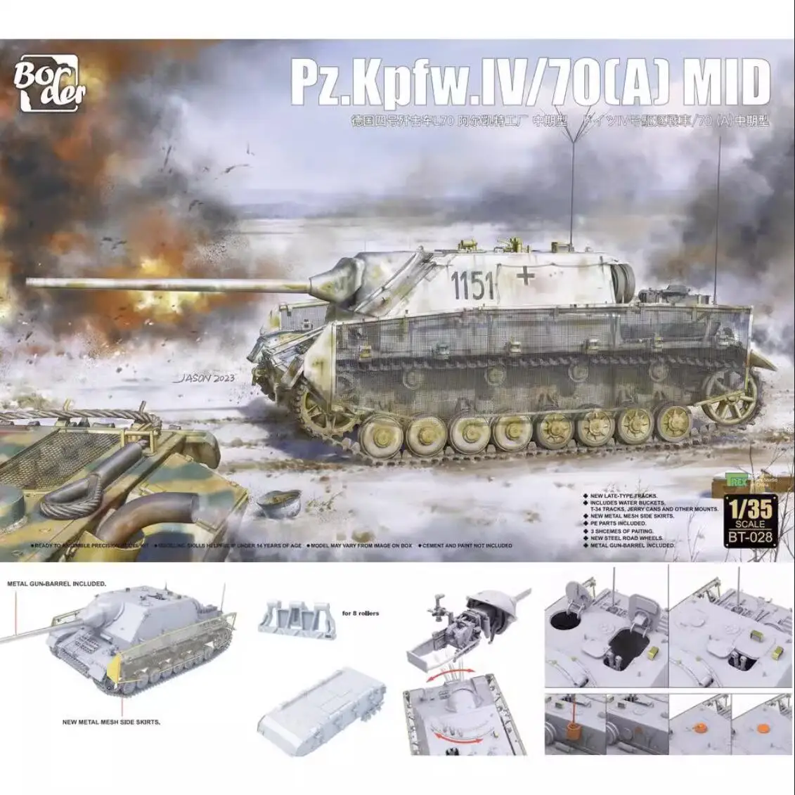 Border Bt-028 1/35 Pz.Kpfw.Iv L/70(A) Kit Modello Mid Porduction
