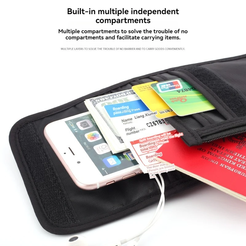 Waterproof Document Bag To Prevent Theft Of Bank Card Lightweight Passport Package Travel Mobile Phone Package Headphone Pack