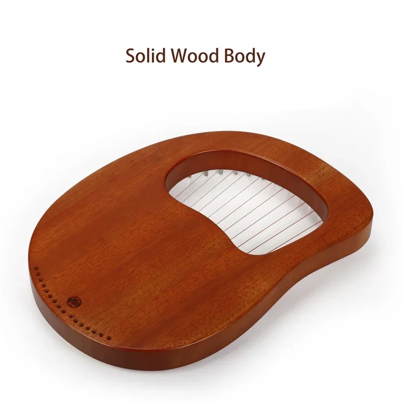 Single Board 16-String Wooden Lyre Harp Metal Strings Portable Solid Wood Stringed Instruments For Beginners Music Lovers