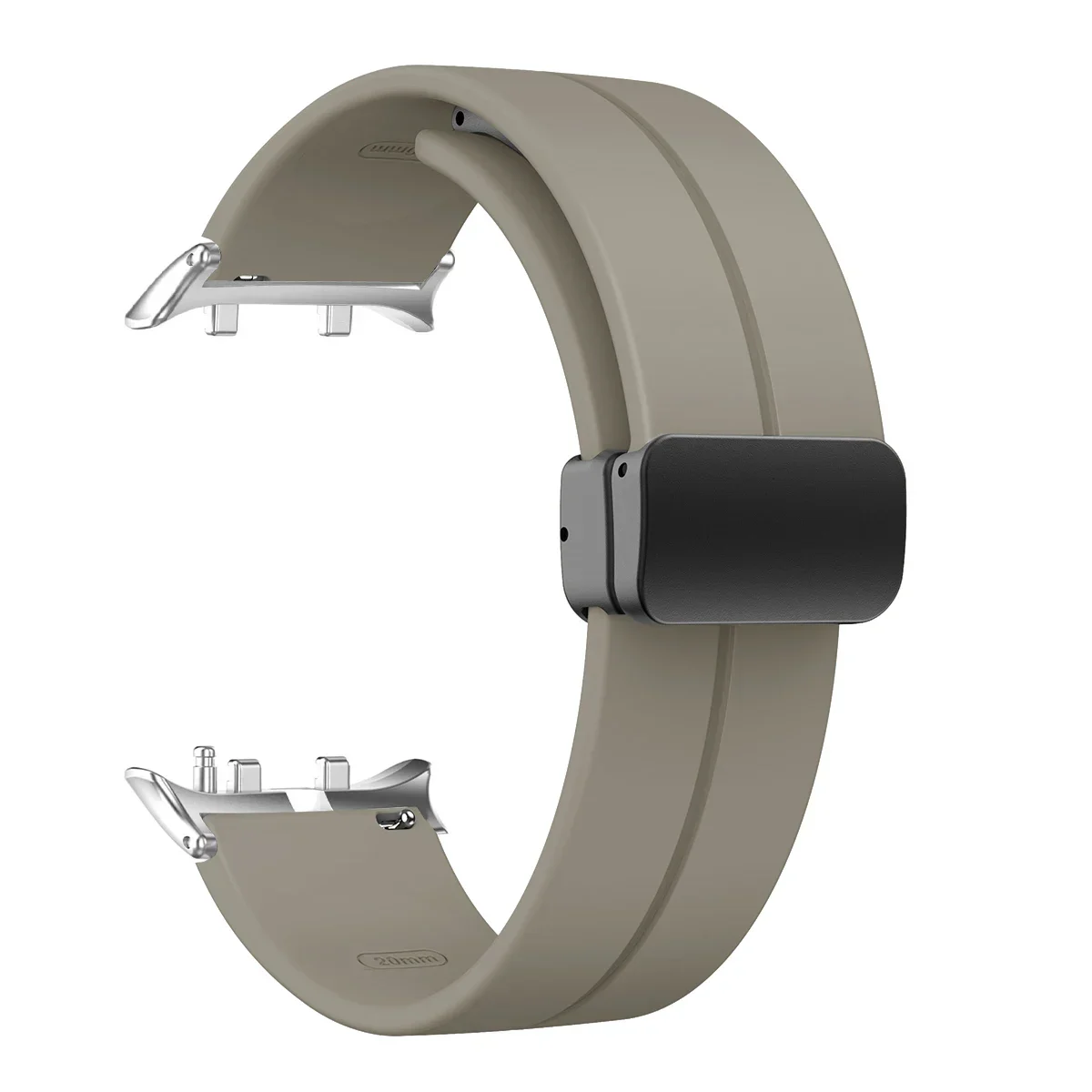 Silicone Sports Band with Magnetic D Buckle and PC Hollow Case - Universal Fit Bracelet