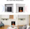 Electric Fireplace Mantel Package Wooden Surround Firebox TV Stand Free Standing  Logs,Adjustable Led Flame,Remote Control,White 5