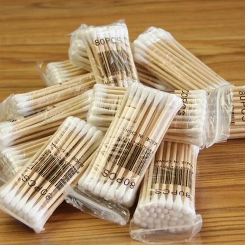 100pcs/bag Disposable Cotton Swabs for Baby Girls Makeup Cosmetic Tips Infant Cotton Bud Applicator Bar Kids Medical Stick Rod