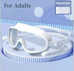 Deluxe Antifog Waterproof Swimming Goggles (White adult)