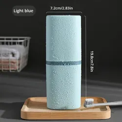 Portable Toothbrush Travel Case for Camping and Business Trips (1pc baby blue)