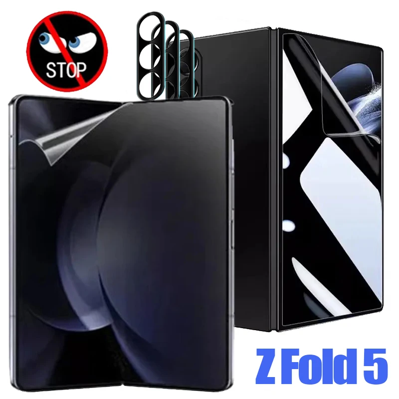 

Fold5 Outer Inner Camera Anti-Spy Screen Protector For Samsung Galaxy Z Fold 5 5G Anti-Scratch Privacy Hydrogel Films ZFold5