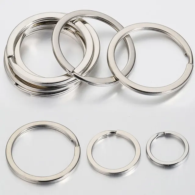 50 Anelli Portachiavi In Metallo | 5 Misure 15-30mm | Nero | Per Chiavi, DIY E Decorazioni