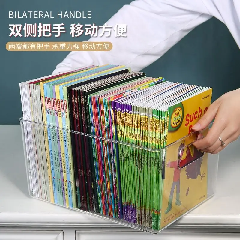 Transparent And Minimalist Magazine Storage And Organization Shelf Desktop Bookshelf Dust-Proof Storage Book Box For Writer