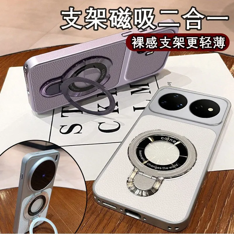 Premium PU Leather Magnetic Stand Case - Candy Soft Back Cover
