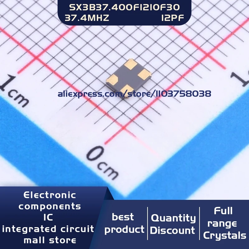 50개/몫 SX3B37.400F1210F30 37.4MHZ 10ppm 12pF 3225 4P 수정 발진기 공진기 4-SMD 재고 있음