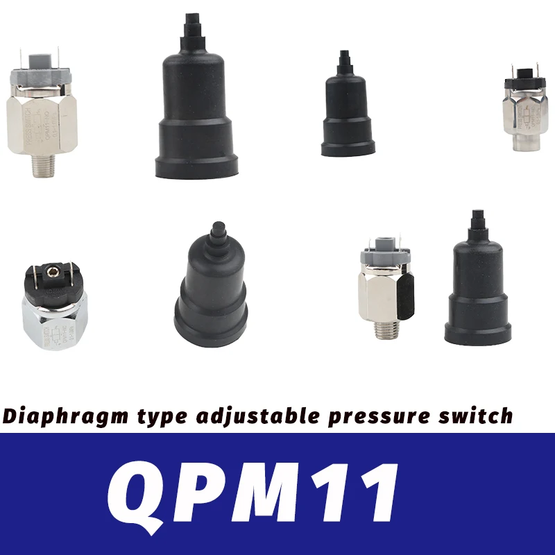 

QPM Micro Adjustable Pneumatic Air Pressure Switch For Compressor Hydraulic Diaphragm Automatic Controller QPM11-NO-01 QPM11-NC