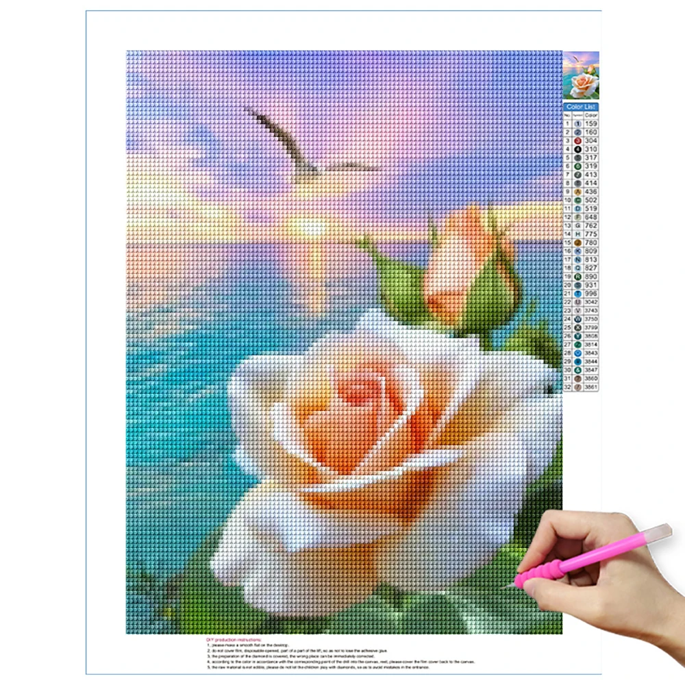 Diamond Painting Floral 5D DIY Diamond Painting Kits Animal Landscape Cross Diamond Embroidery Painting Full Round Mosaic Home Decor Gift