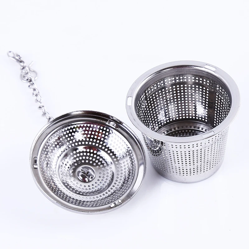 Stainless Steel Cooking Spices Infuser Fine Mesh Loose Tea Herbal Strainer Filter With Extended Chain Kitchen Accessories tea infuser