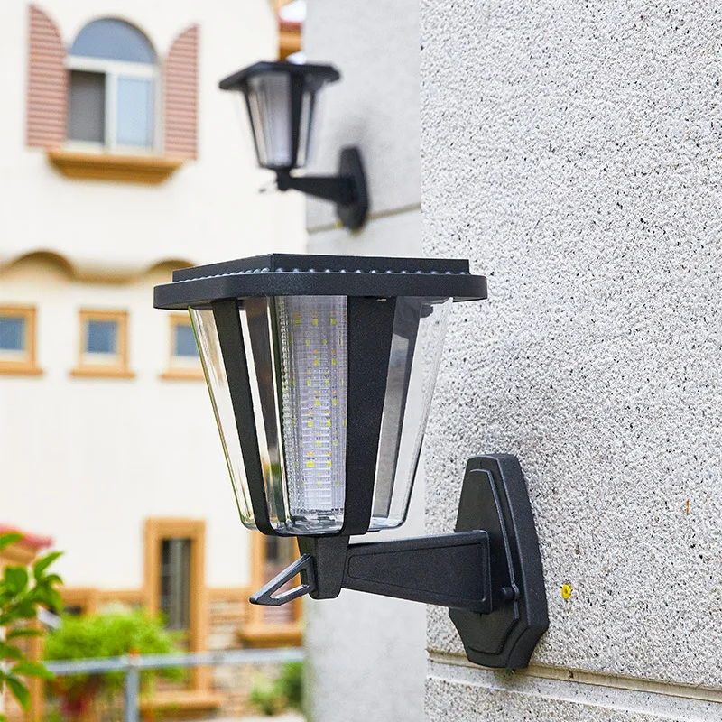 2022 Waterproof Customized High Quality Outdoor Garden Modern Led Exterior Solar Square Wall Mount Light for Lighting Decor