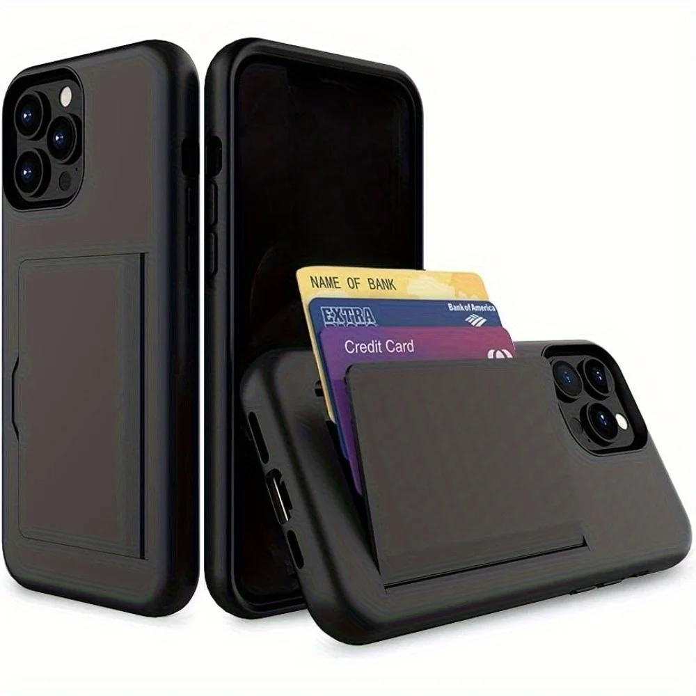 Candy Color Flip Armor Card Slot Phone Case Cover