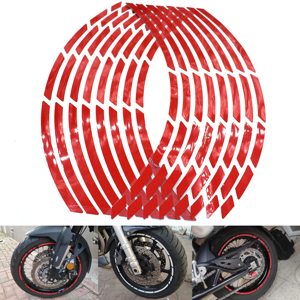 Universal 17-19 inch motorcycle car tire sticker reflective rim tape decal For DUCATI Monster 696 796 695 659 796 400 695 620 17 19 inch universal motorcycle car tire sticker reflective rim tape decal for suzuki gsxr1300 gsx650f gsf650 bandit gsx1250 f