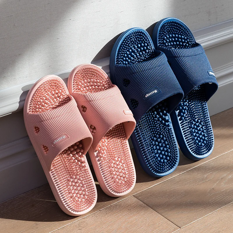 

Comemore 2022 New Women Foot Massage Slippers Indoor Soft Slides Men Slipper Non-slip House Bathroom Health Care Shoes Couples