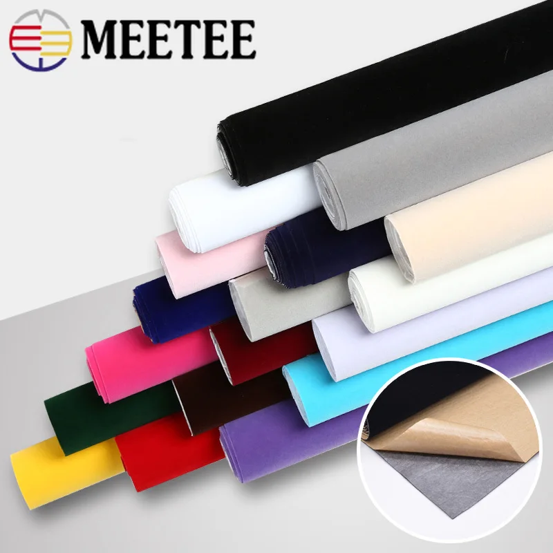 Meetee 50x150cm Flannel Fabric Self-adhesive Adhesive Cloth for Jewelry Box  Drawer Sticker Decor DIY Home Textile Craft FA203