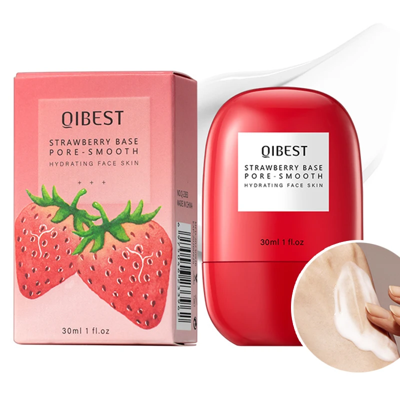 Strawberry Face Makeup Base Pore Minimizer Smooth Blur Makeup Primer for Women Reducer for Hydrating Glowing Skin