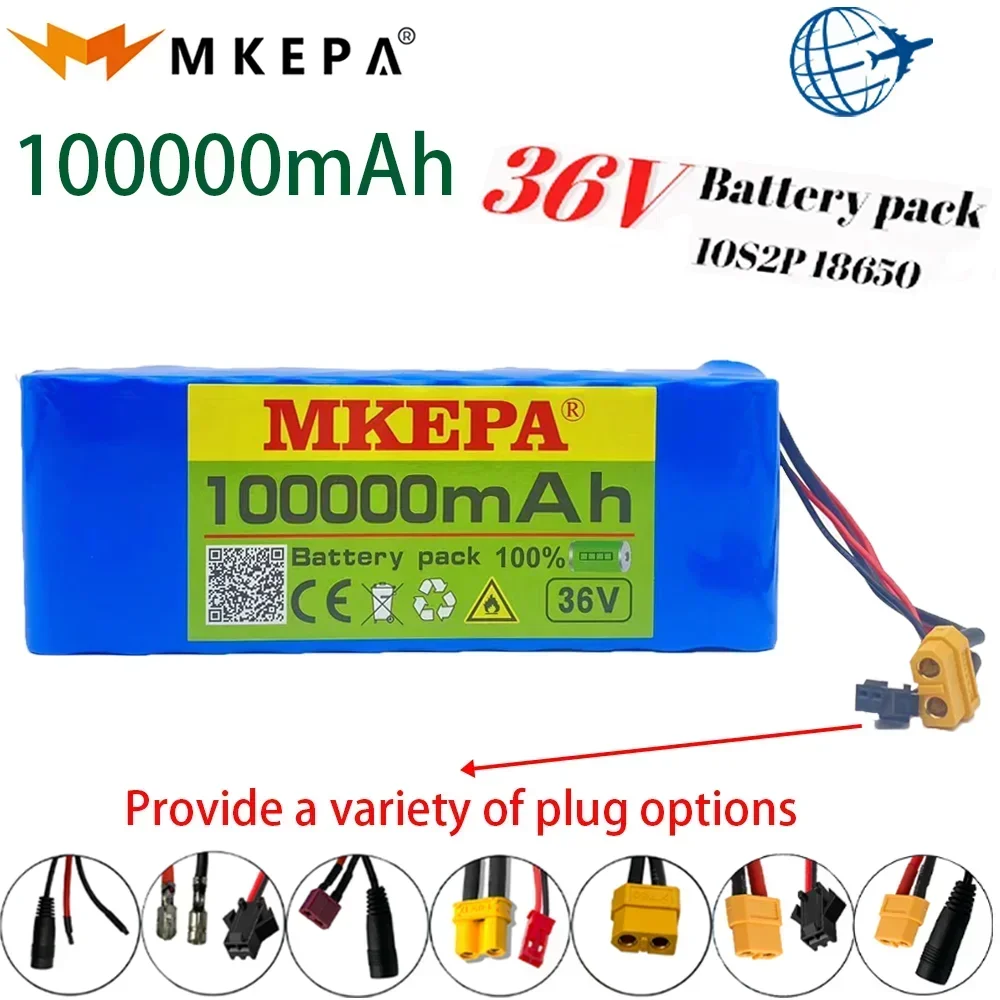 

MKEPA 10S2P 36V 100000mAh 18650 Li-Ion Battery 1000W High Power and Capacity 36V Motorcycle Scooter