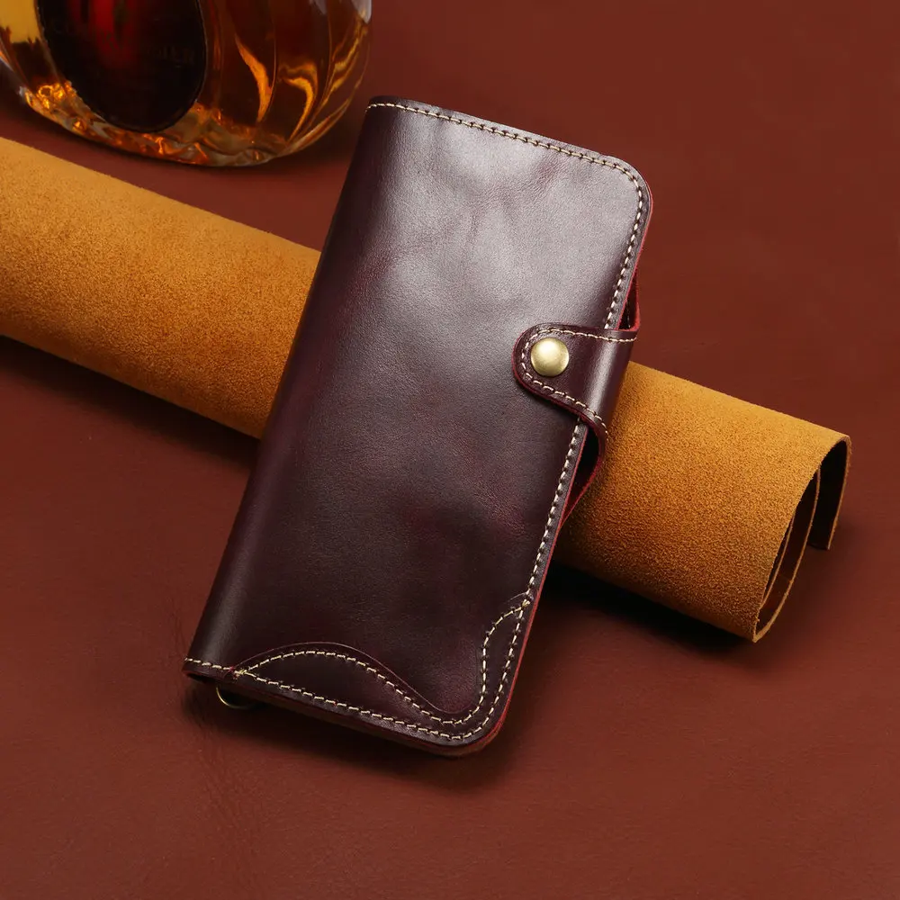 Luxury Genuine Leather Wallet Cover - Premium Flip Case with Card Holder