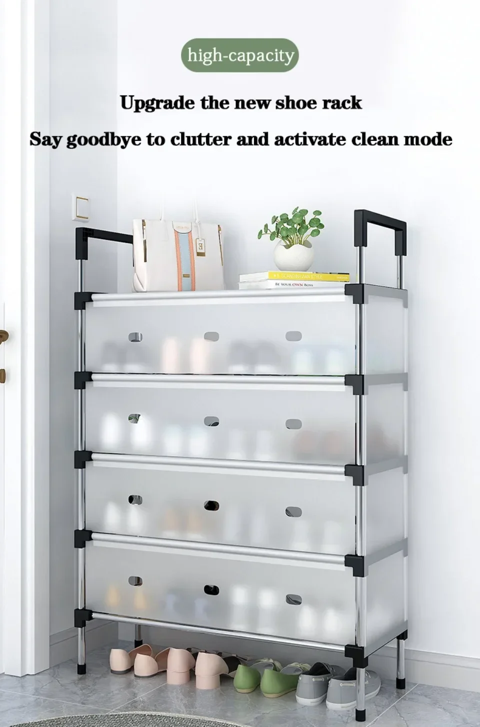 Description Picture 4 of itemSimple Multilayer Shoes Rack DIY Assemble Space-Saving Shoe Cabinet Multi-Functional Household Economical Space Saving Shoe Rack