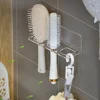 Comb Holder Organizer Acrylic Storage Shelf Clear Transparent Wall-Mounted Hair Brushes Rack Bathroom Accessories Home Shelves 4