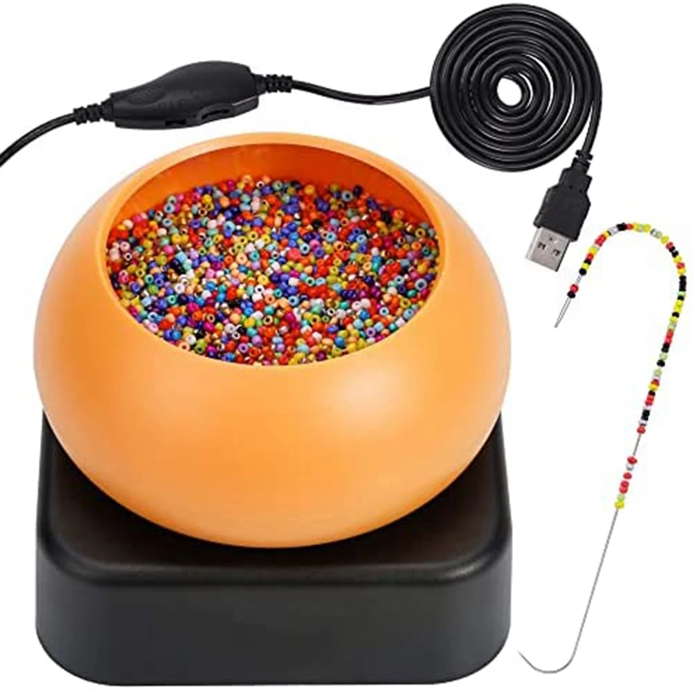 

Electric Beading Spinner, Adjustable Speed Bead Loader, Bead Loader Bowl with Electric Base, Needles for DIY Jewelry