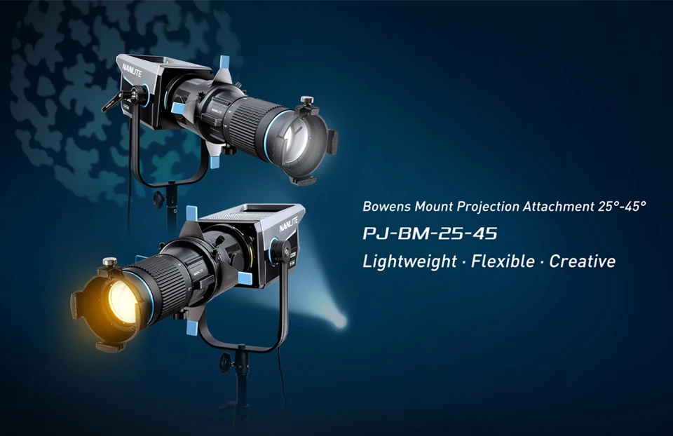 Nanlite PJ-BM-25-45 Spotlight Mount Set Lighting Modifiers Bowens Mount Lights A