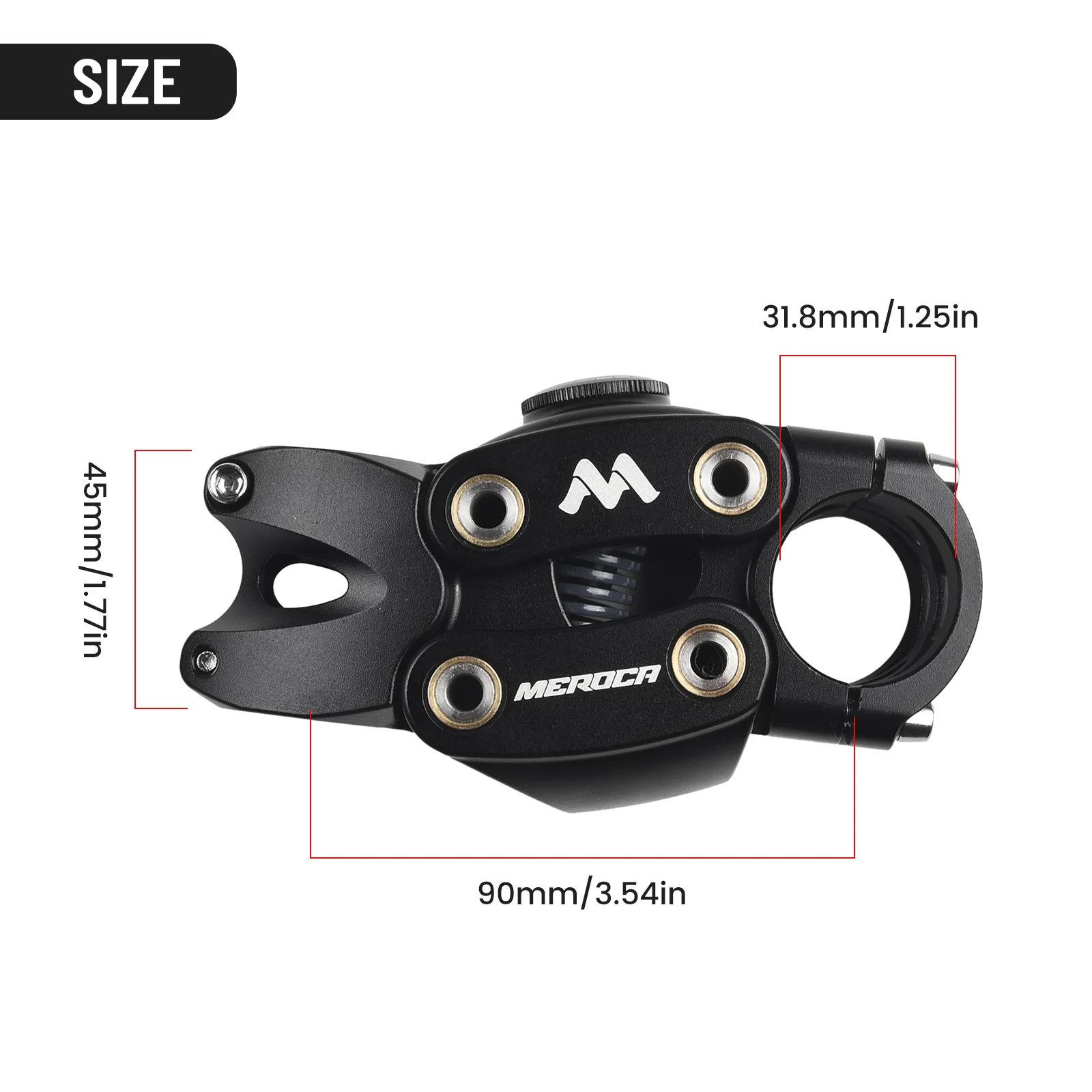 

Bicycle Stem 90MM Suspension Stem 7° Rise Adjustable Bicycle Handlebar Stem For Grave MTB Ebike Aluminium Alloy Bike Stem