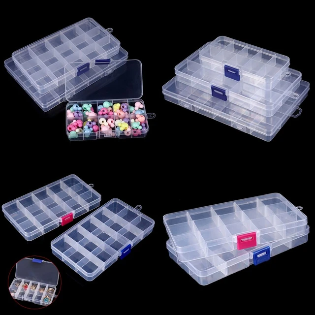 10/15/24 Grids Jewelry Tool Box Organizer Storage Beads Jewelry Box Plastic  Packaging Gift Earring Ring Box For Jewerly Storage