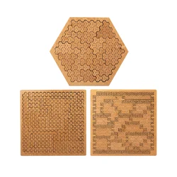 Challenging Wooden Brain - Teaser Puzzle for Adults - Ten Levels of Difficulty (NB550C5 - 1set)