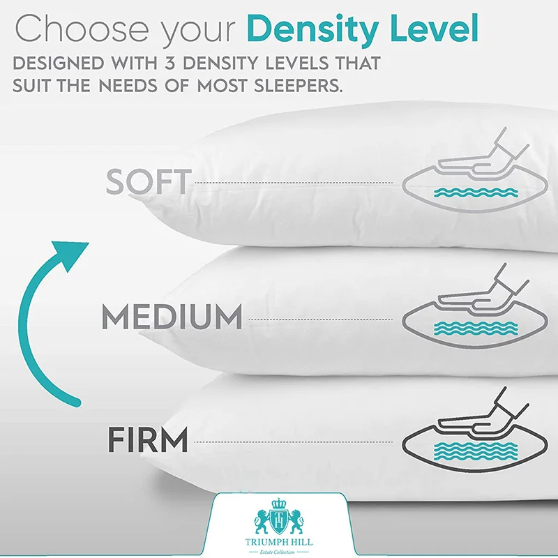 TOP Luxury 100% White Goose Down Filling Pillow Silk + Cotton Shell Soft Warm Silky Can Be Customized Size 6