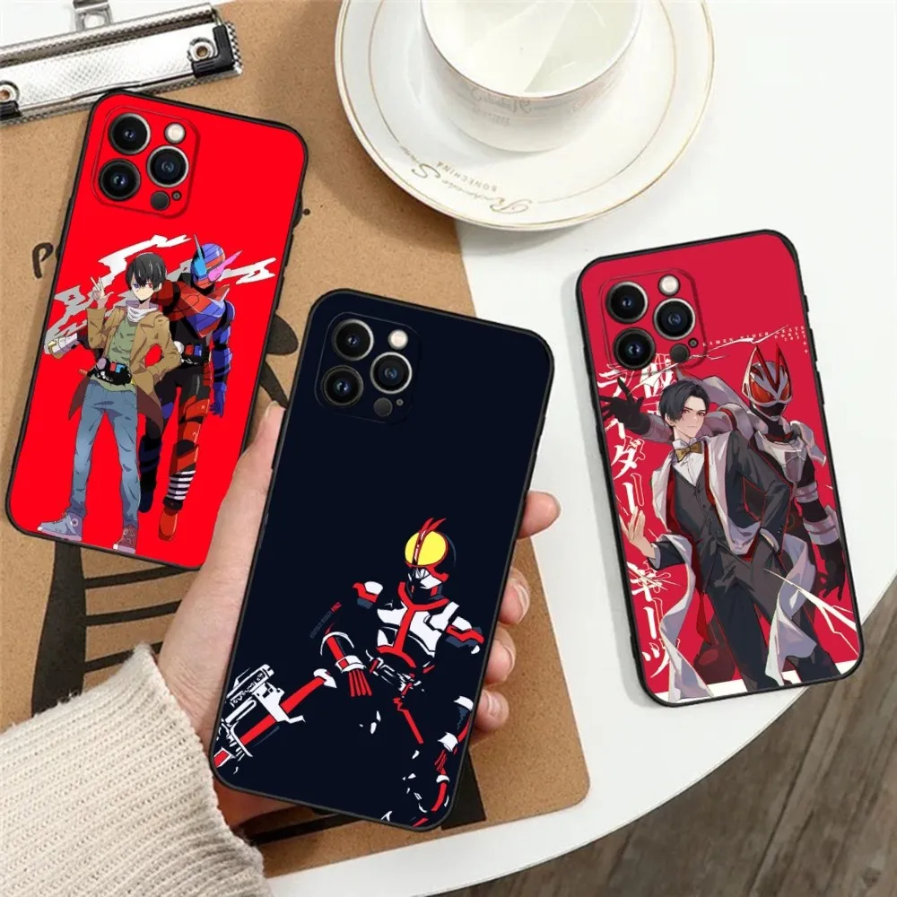 Custodia Per Telefono M-Masked Rider K-Kamen Rider Per Apple Iphone 15,14,13,12,11,Xs,Xr,X,8,7,Pro,Max,Plus,Mini Cover Nera In Silicone