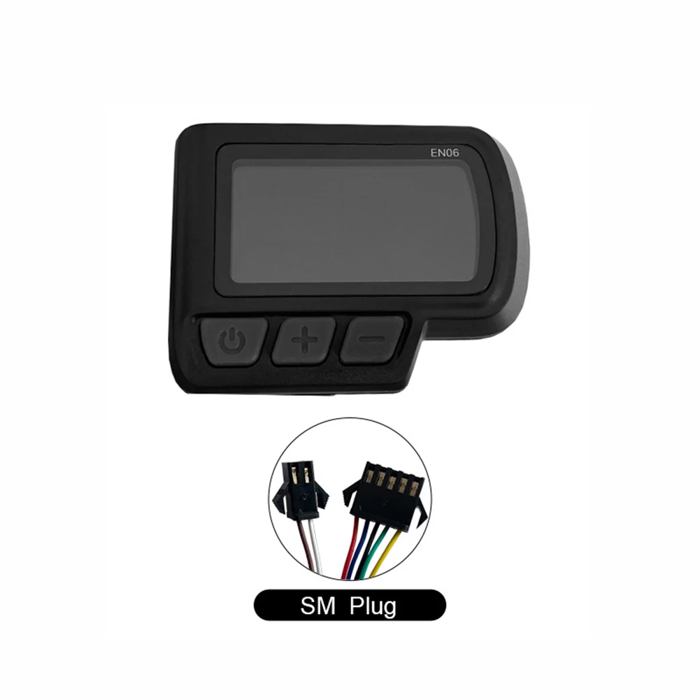 

1x Electric Bicycle MTB Scooter LCD-EN06 LCD Display Meter SM/WP Plug With USB 24V/36V/48V 5 Pin For Power/handlebar Speed