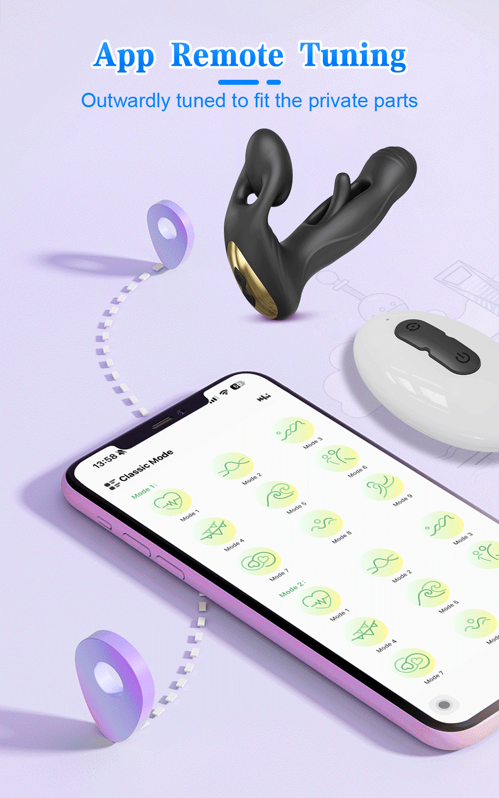 APP Remote Control Tapping Flapping Anal Vibrator Prostate Massager  ButtPlug Lot