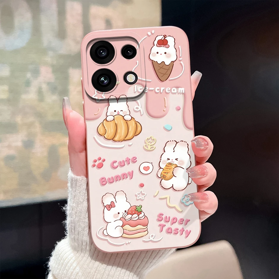Pink Bowknot Rabbit Camera Protection High-Quality Phone Case Bumper