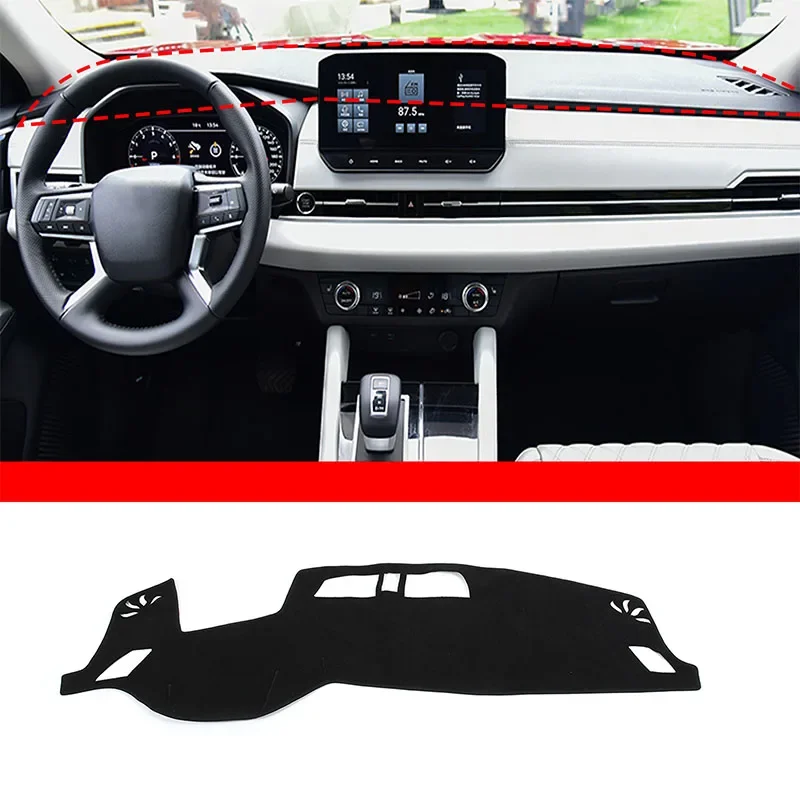 

For Mitsubishi Outlander 2023+ Polyester Black Car Styling Dashboard Sun Protection Mat Car Interior Protection Accessories LHD